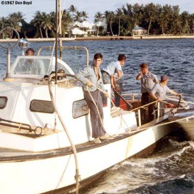 1967 - BM3 Alfred Hill, SN Mike Doller, SN Bruce, CS2 Pattison, EN3 Smith, SN Dennis Stuver at CG Station Lake Worth Inlet