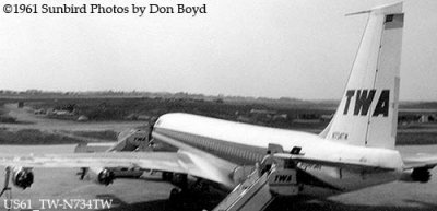 1961 - TWA B707-131 N734TW airline aviation stock photo