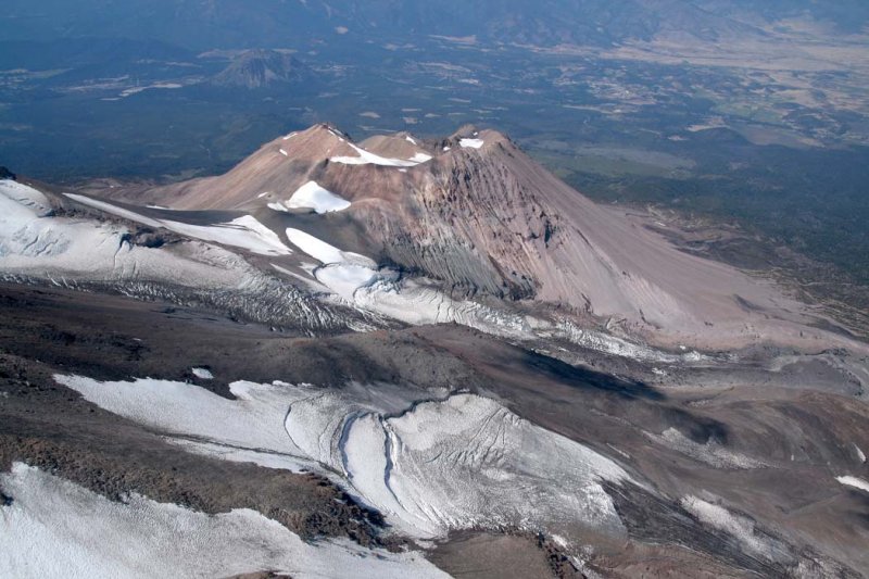 Bolam & Whitney Glaciers, View W To Shastina <br>(Shasta082907-_213.jpg)