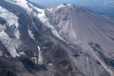 Shasta:  Bolam (L), Whitney Glaciers, & Shastina, View SW  (Shasta082907-_127.jpg)