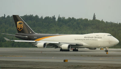 UPS 747-400F ready for take off, ANC, Aug 2008
