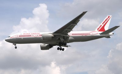 B-777-200 in Air India's old colour scheme