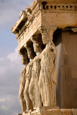 Close up of the Statues of the Maidens, Erechtheion