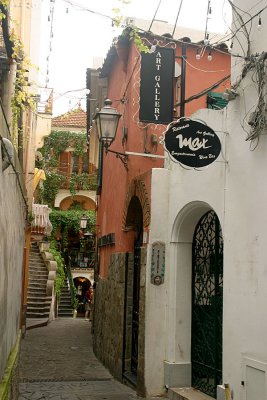 Narrow streets and shops