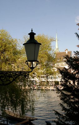 Street lamp and Limmat River