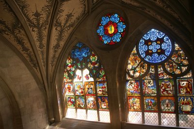 The stained glass inside Cathedral