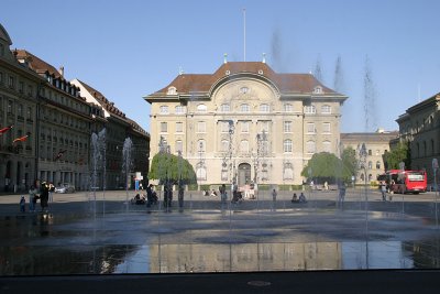 Fountains in front of the House of Parliament, each representing a Swiss Canton