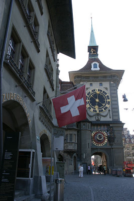 The clock tower (Zeitglockenturm) at the top of Marktgasse