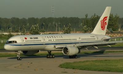 An ex-China Southwest 757, now in CA colour, PEK, July 2004