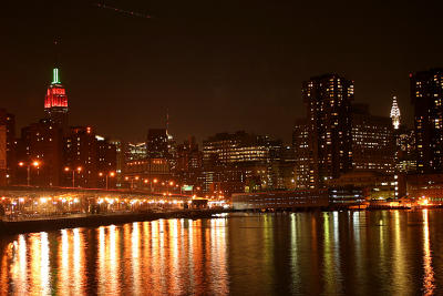 Where East River Bends, FDR and midtown lights