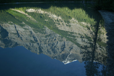 The reflection of Mt. Robson in Kinny Lake