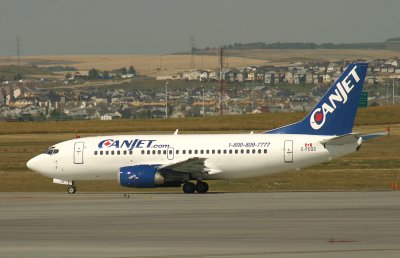 Canjet 737-500 at YYC, Sept. 2006