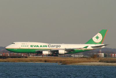 EVA 747-400 frieghter just landed, JFK 22L