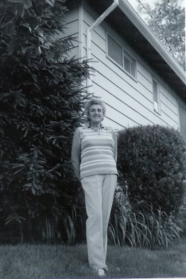 Janet stands outside the house on East Indian Spring Drive, 1973.
