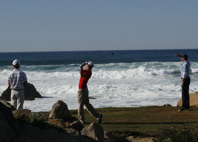One tee on the links at Spanish Bay was amazing - right next to the ocean.