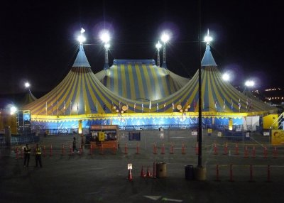 Howard also photographed Cirque du Soleil's Kooza bigtop at the pier.