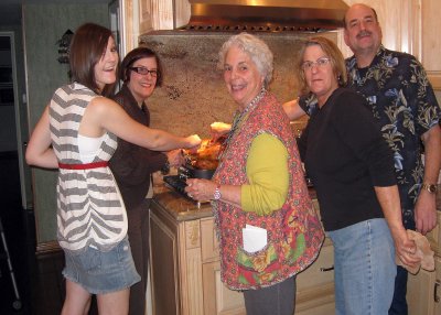 Turkey Time!  Claudia provided this great picture of Hannah, Karen, Bee, Sherrie, & Howard, as well as the previous one.