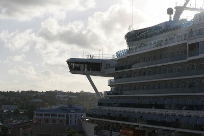 In St. Johns we docked beside the massive Grand Princess (2600 pax)