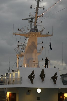 Flag goes up on our first at sea day