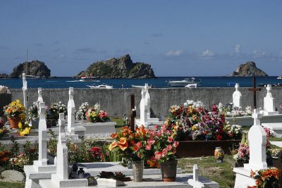 Cemetery at the public beach, St. Barts