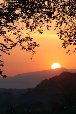 As I walked around the back of the hotel,  the sun came up.