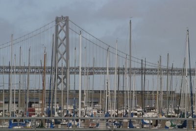 Bay Bridge with masts