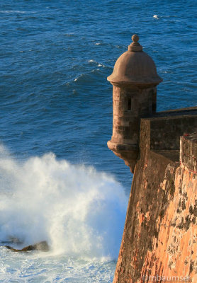 Wave Crashing Below Look-out post at El Morro