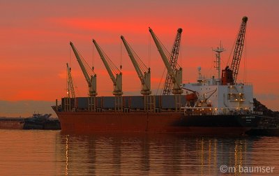 Freighter at Dawn