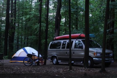 Evening campsite view