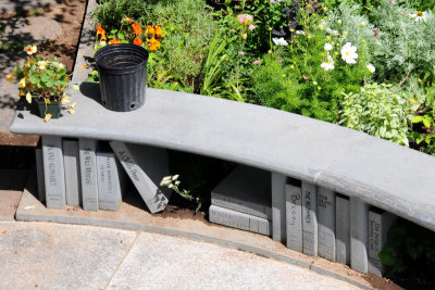 Well designed bench at the Camden Library