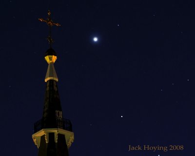 Venus glowing over St. Michaels Church