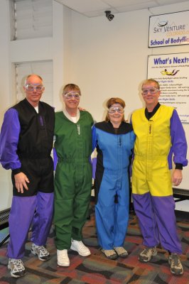Lovely outfits for the indoor skydiving