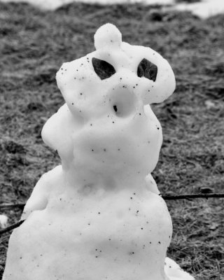 Camden's snowman is turning into an alien