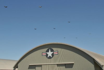 B25s passing of the USAF Museum