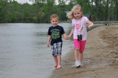 Camden and Macey at the beach
