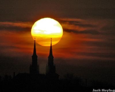 Minster Church at sunset