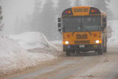 Winter storm warning or not, school goes on.