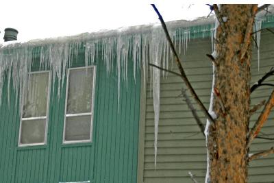 Icicles on the condo roof