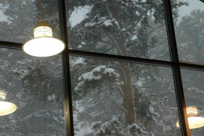 View through the clubhouse windows