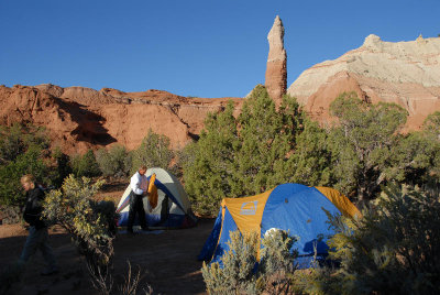 Daytime view of the tents