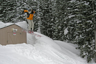 Day 3, Vail, Linie skiing off a shed