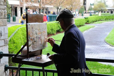 Artist Painting in the Paddock area
