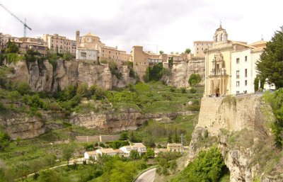 Very famous monastery on the right with a view of the old Cuenca