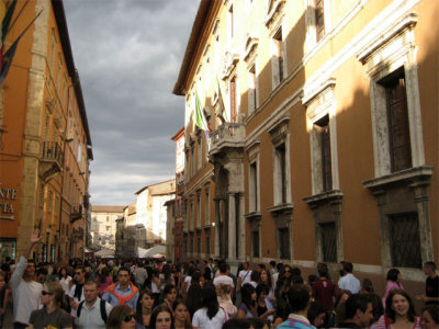 The very crowded main street
