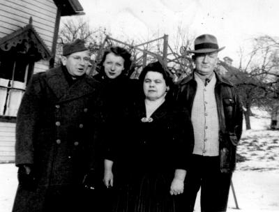 Bert, Al, & Cal Gardner with Mabel McKinney