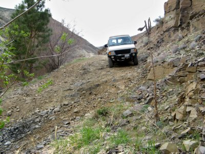 The approach to the last water crossing was rocky and loose.