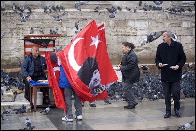 Flag and Pigeon Seed Sellers - New Mosque