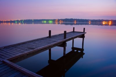 Fishing dock at dusk