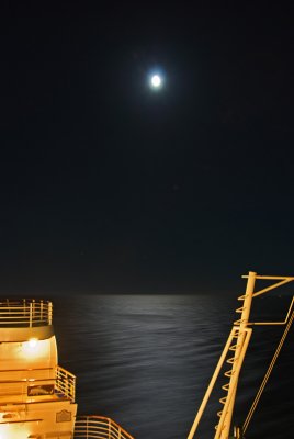 Moon rise at sea