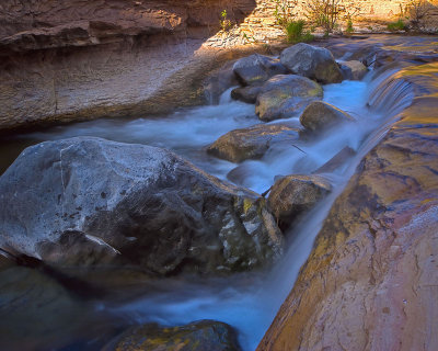 Stream falls on rocks